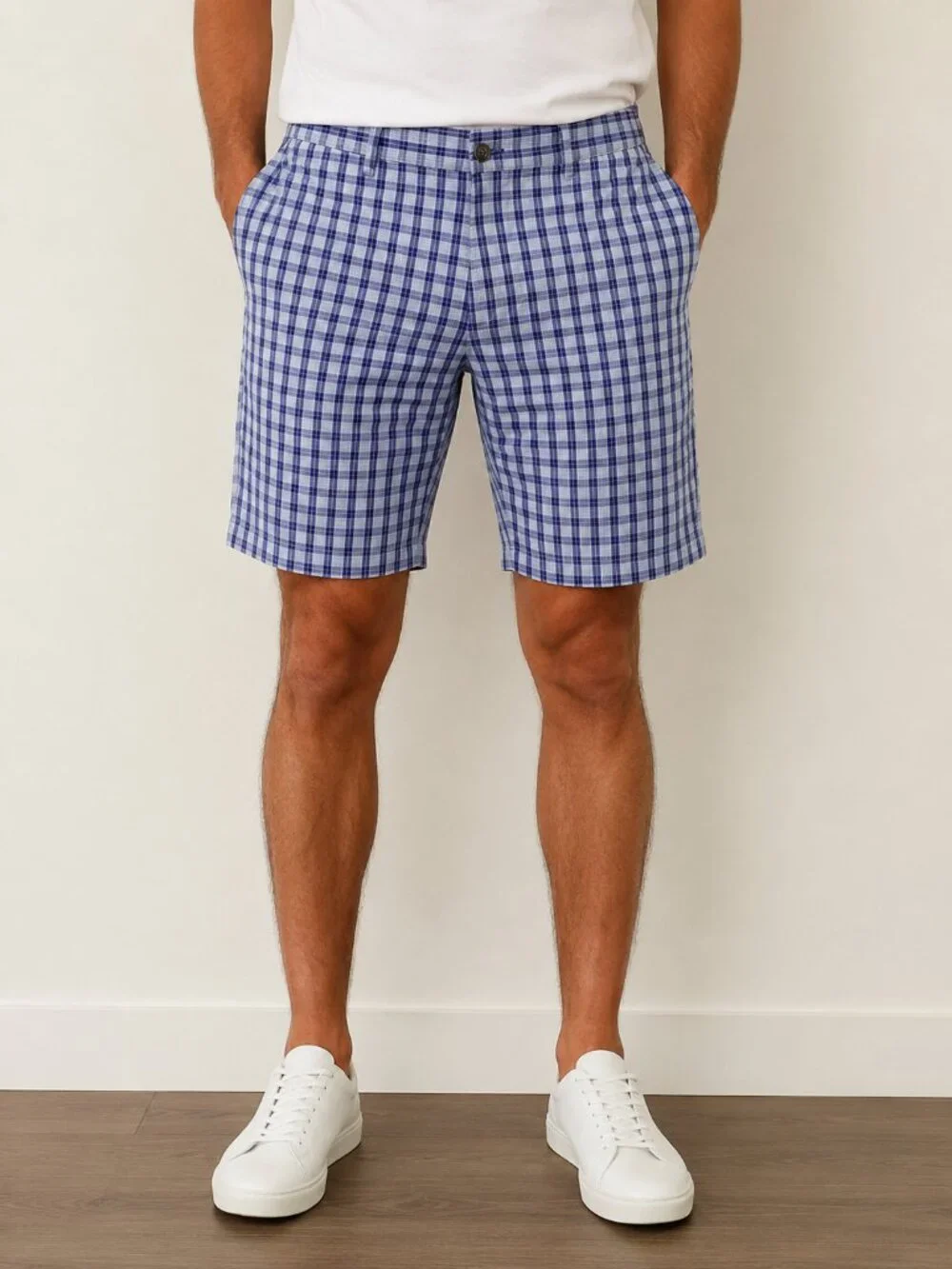 Brooks Brothers Blue Plaid Cotton Golf Shorts Men's 36